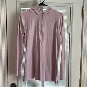 Lucy Activewear Perforated 1/2 Zip Hoodie Pullover Size Large Light Pale Pink